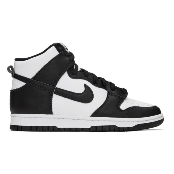 NIKE Black & White Dunk Hi Retro Sneakers (Size 12) - Picture 1 of 12